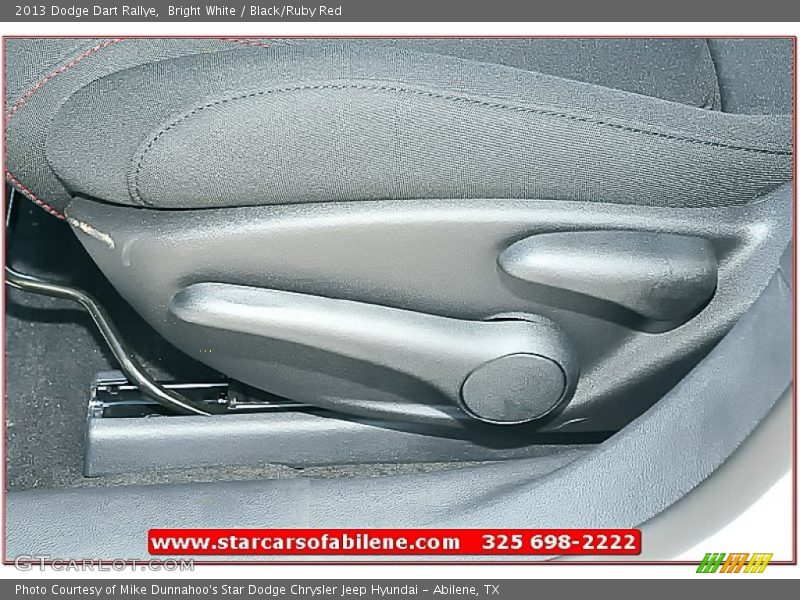 Bright White / Black/Ruby Red 2013 Dodge Dart Rallye