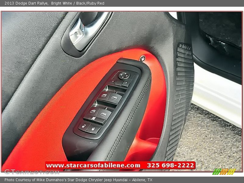 Bright White / Black/Ruby Red 2013 Dodge Dart Rallye