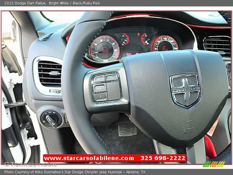 Bright White / Black/Ruby Red 2013 Dodge Dart Rallye