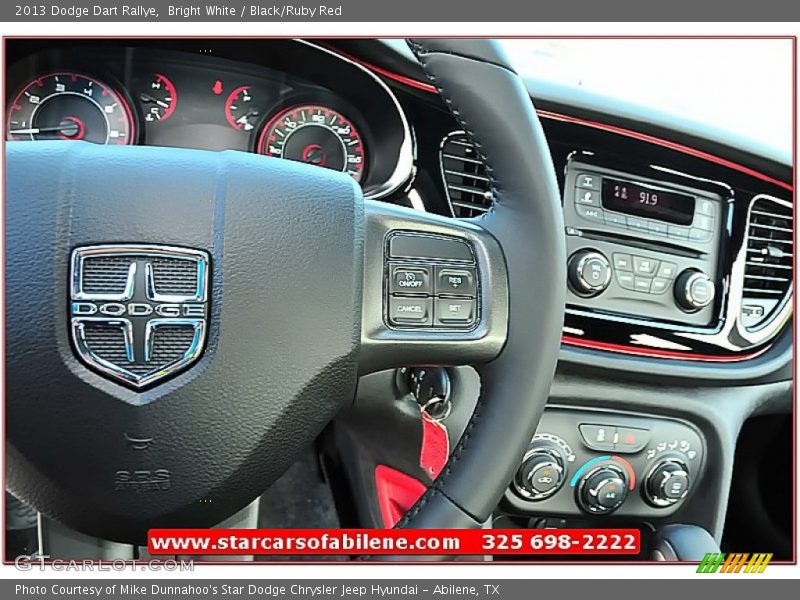Bright White / Black/Ruby Red 2013 Dodge Dart Rallye