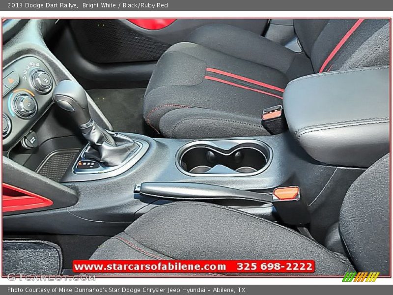 Bright White / Black/Ruby Red 2013 Dodge Dart Rallye