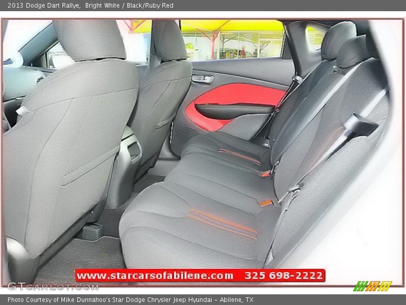 Bright White / Black/Ruby Red 2013 Dodge Dart Rallye