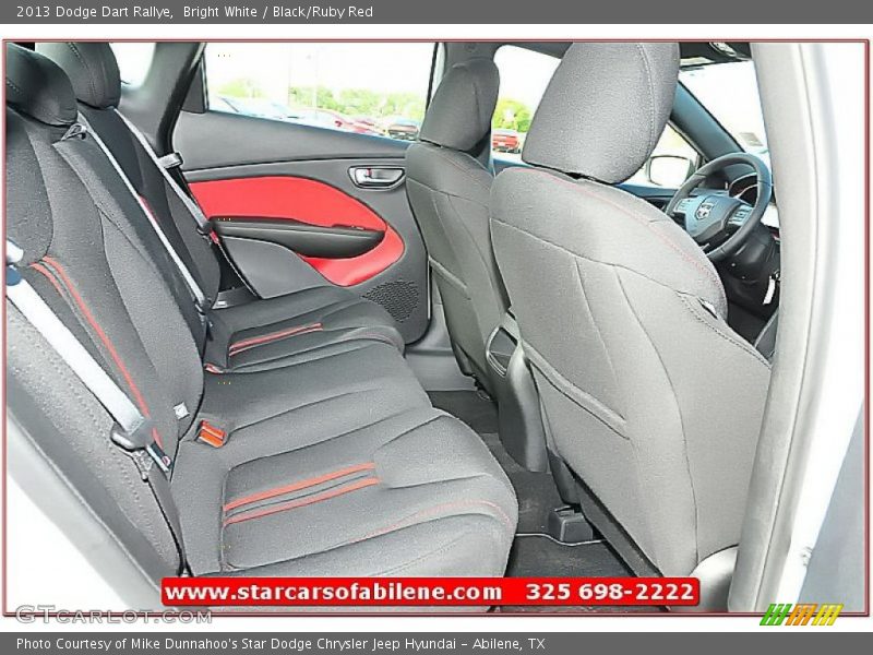 Bright White / Black/Ruby Red 2013 Dodge Dart Rallye