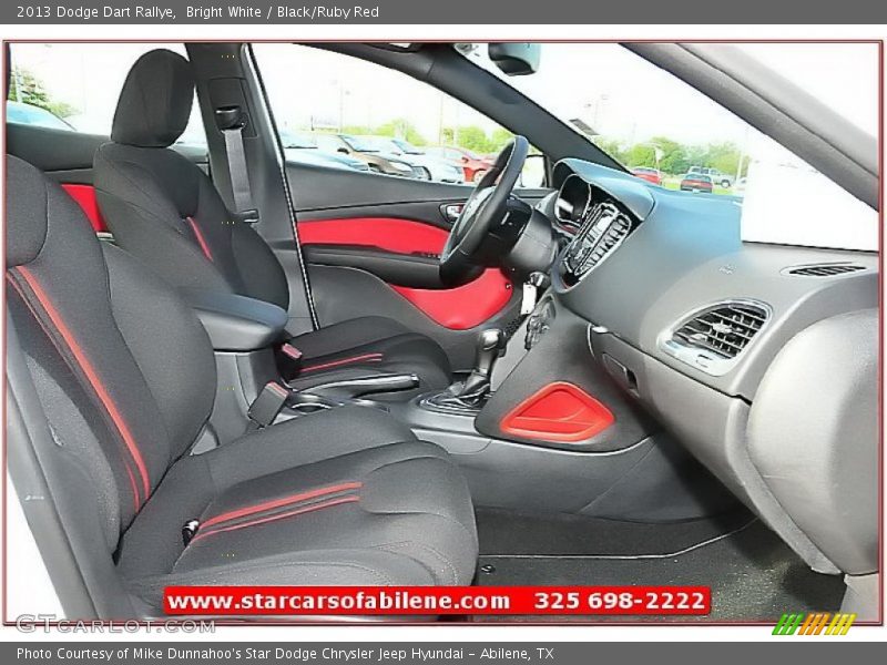 Bright White / Black/Ruby Red 2013 Dodge Dart Rallye