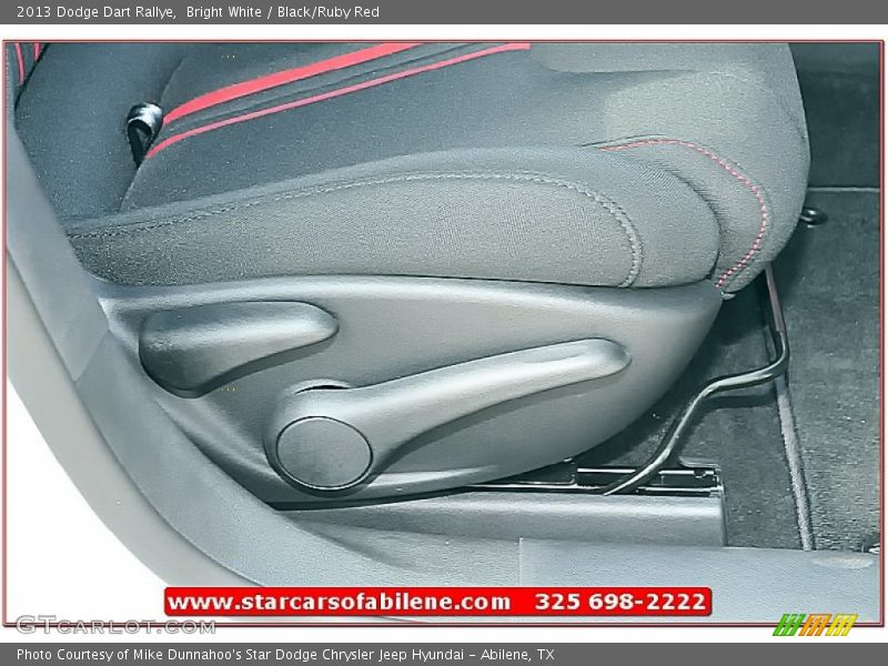 Bright White / Black/Ruby Red 2013 Dodge Dart Rallye