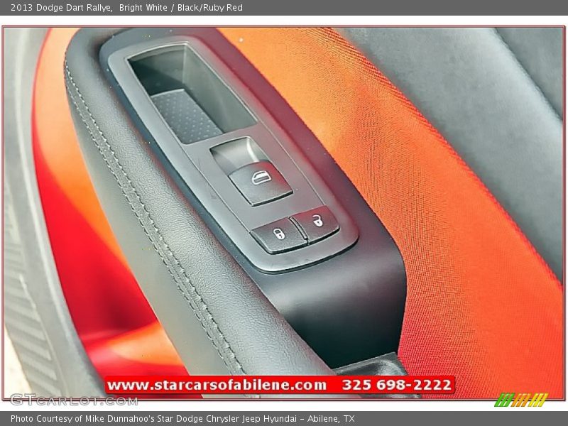 Bright White / Black/Ruby Red 2013 Dodge Dart Rallye