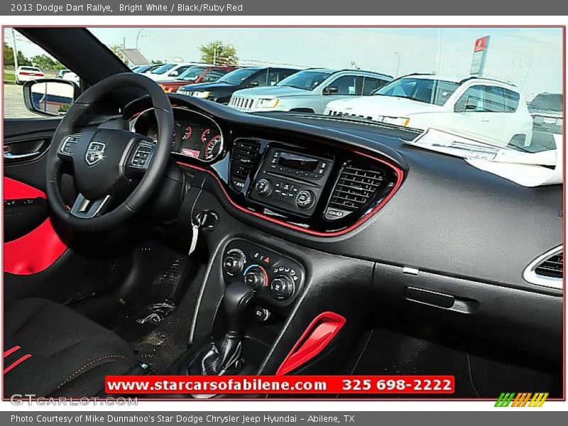 Bright White / Black/Ruby Red 2013 Dodge Dart Rallye