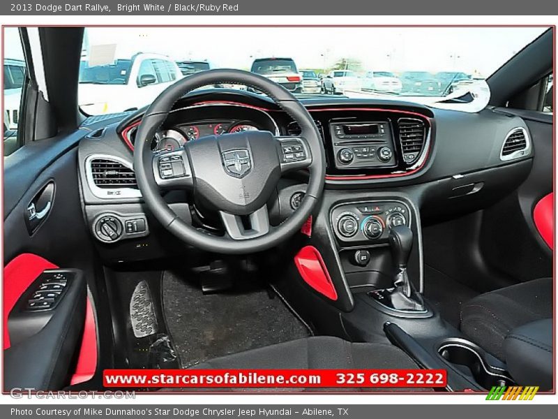 Bright White / Black/Ruby Red 2013 Dodge Dart Rallye