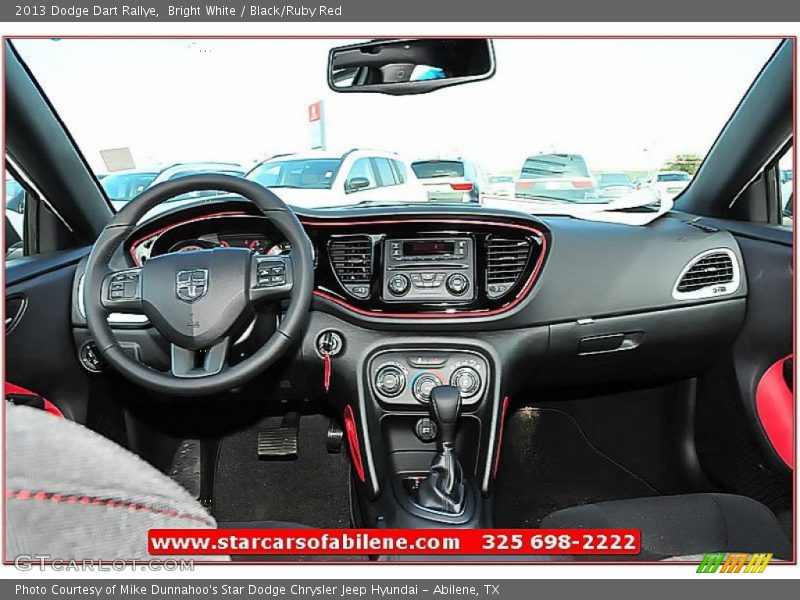 Bright White / Black/Ruby Red 2013 Dodge Dart Rallye