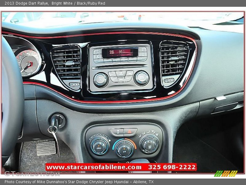 Bright White / Black/Ruby Red 2013 Dodge Dart Rallye