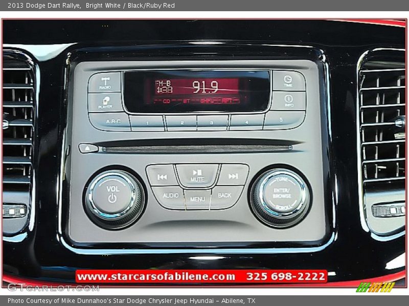 Bright White / Black/Ruby Red 2013 Dodge Dart Rallye