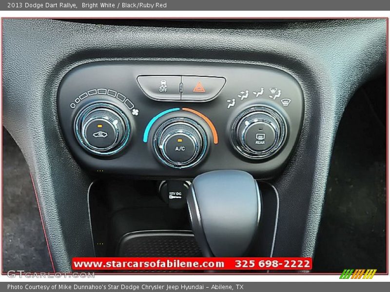 Bright White / Black/Ruby Red 2013 Dodge Dart Rallye