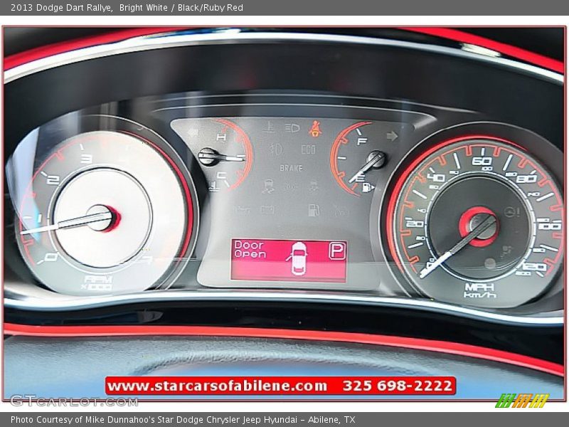Bright White / Black/Ruby Red 2013 Dodge Dart Rallye