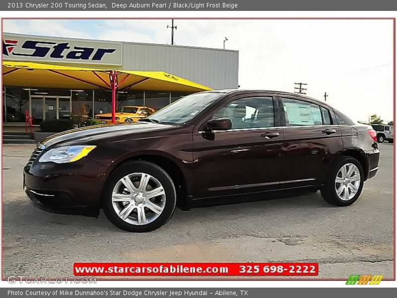 Deep Auburn Pearl / Black/Light Frost Beige 2013 Chrysler 200 Touring Sedan