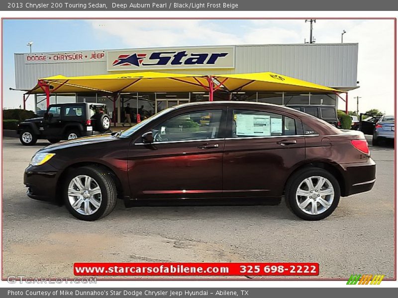 Deep Auburn Pearl / Black/Light Frost Beige 2013 Chrysler 200 Touring Sedan