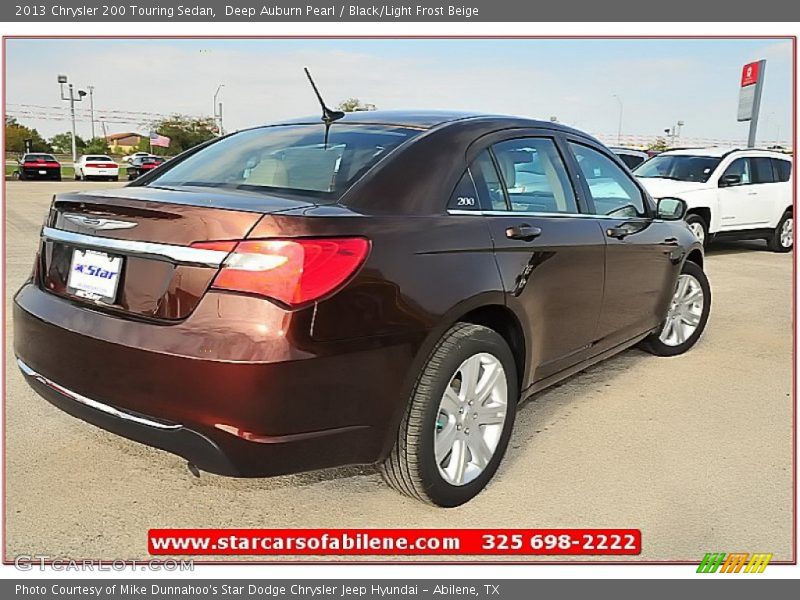 Deep Auburn Pearl / Black/Light Frost Beige 2013 Chrysler 200 Touring Sedan