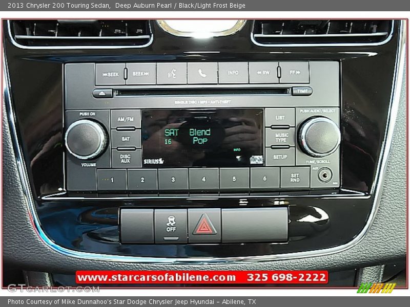Deep Auburn Pearl / Black/Light Frost Beige 2013 Chrysler 200 Touring Sedan