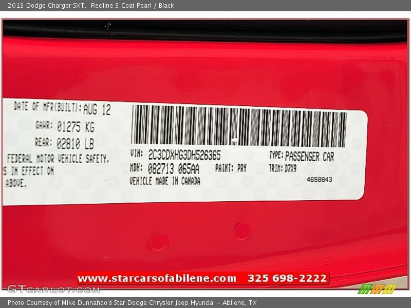 Redline 3 Coat Pearl / Black 2013 Dodge Charger SXT