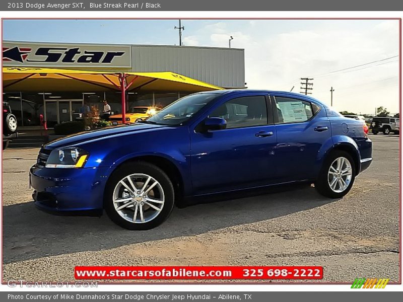 Blue Streak Pearl / Black 2013 Dodge Avenger SXT