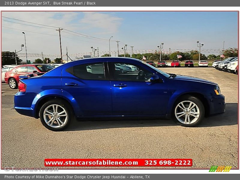Blue Streak Pearl / Black 2013 Dodge Avenger SXT
