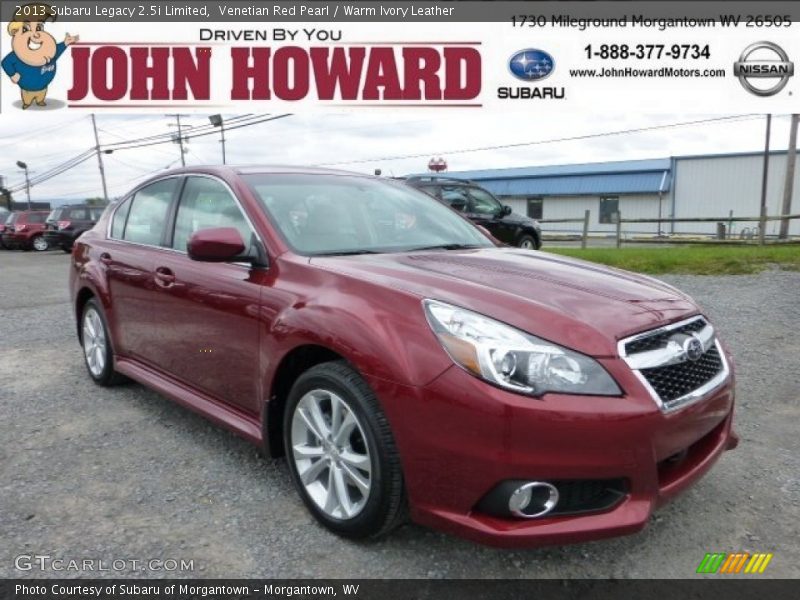 Venetian Red Pearl / Warm Ivory Leather 2013 Subaru Legacy 2.5i Limited