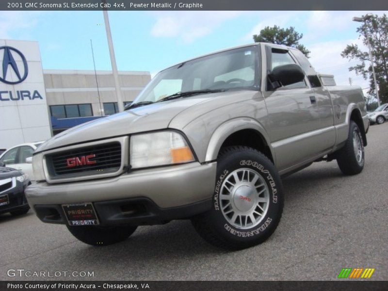 Pewter Metallic / Graphite 2001 GMC Sonoma SL Extended Cab 4x4