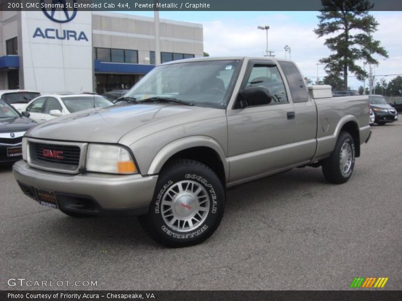 Pewter Metallic / Graphite 2001 GMC Sonoma SL Extended Cab 4x4