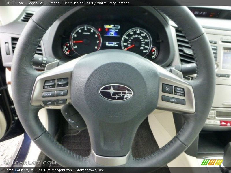Deep Indigo Pearl / Warm Ivory Leather 2013 Subaru Legacy 2.5i Limited