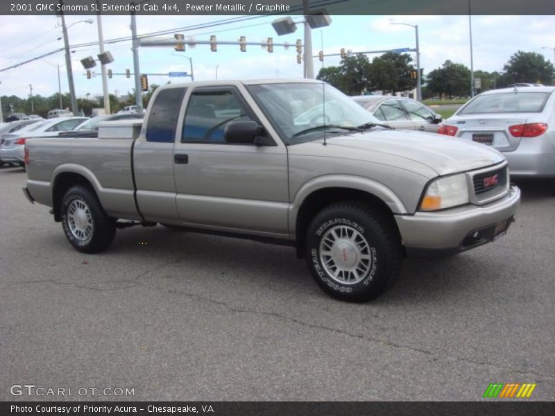 Pewter Metallic / Graphite 2001 GMC Sonoma SL Extended Cab 4x4