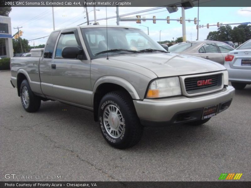 Pewter Metallic / Graphite 2001 GMC Sonoma SL Extended Cab 4x4