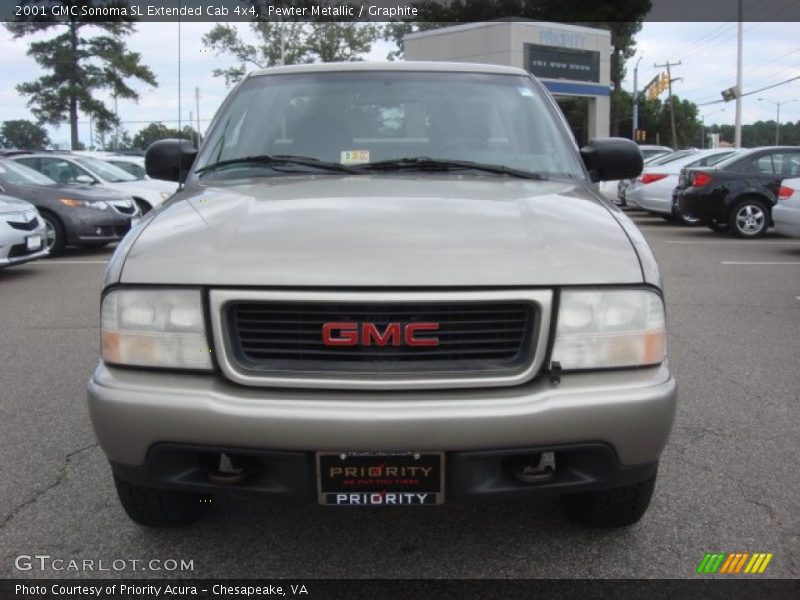 Pewter Metallic / Graphite 2001 GMC Sonoma SL Extended Cab 4x4