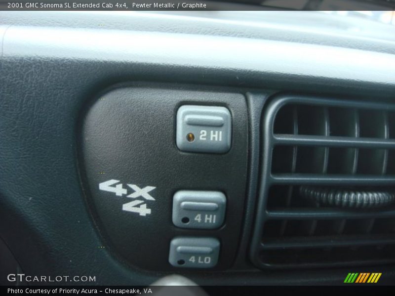Pewter Metallic / Graphite 2001 GMC Sonoma SL Extended Cab 4x4