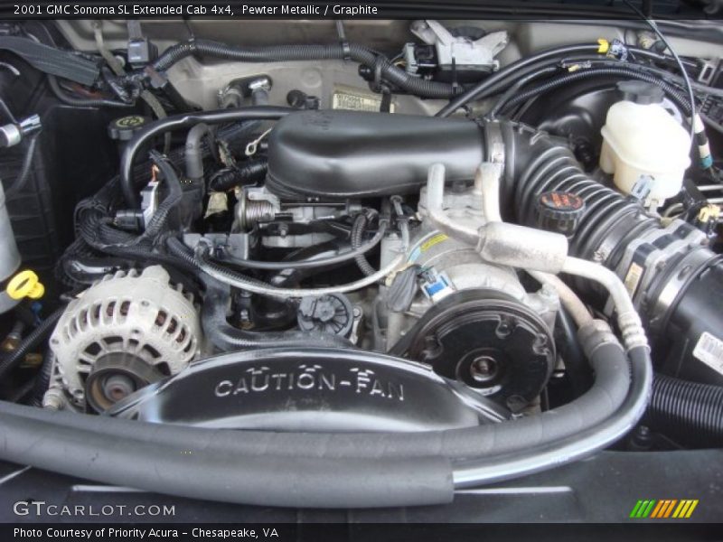 Pewter Metallic / Graphite 2001 GMC Sonoma SL Extended Cab 4x4