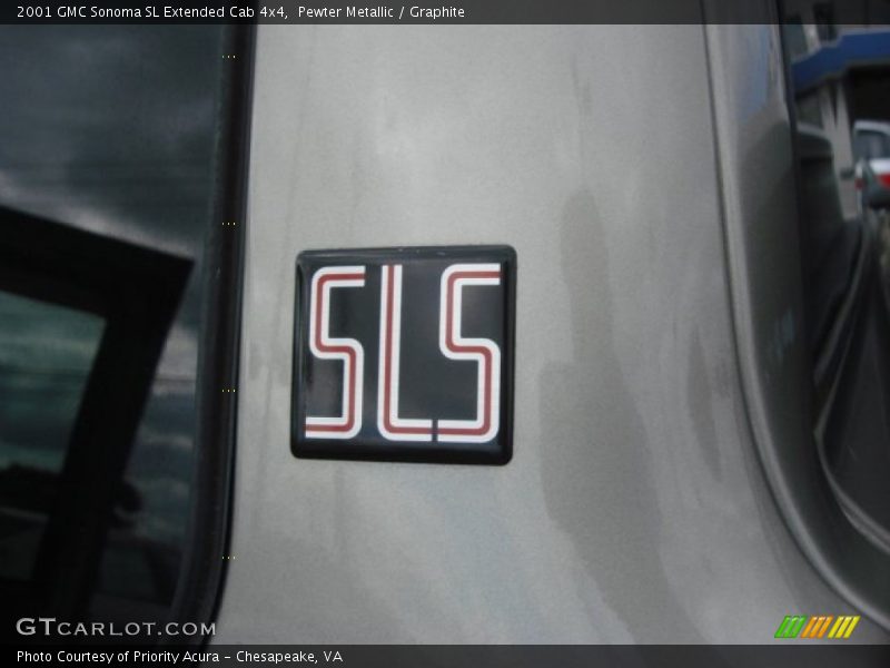 Pewter Metallic / Graphite 2001 GMC Sonoma SL Extended Cab 4x4