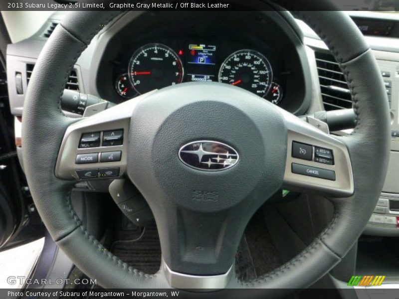 Graphite Gray Metallic / Off Black Leather 2013 Subaru Legacy 2.5i Limited