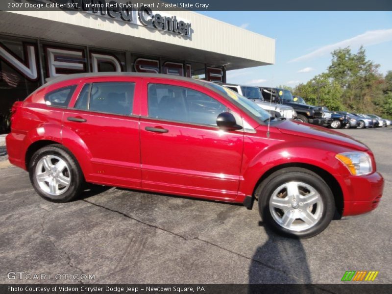 Inferno Red Crystal Pearl / Pastel Slate Gray 2007 Dodge Caliber SXT