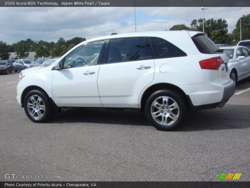 Aspen White Pearl / Taupe 2009 Acura MDX Technology