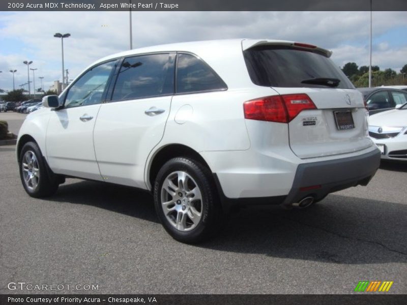 Aspen White Pearl / Taupe 2009 Acura MDX Technology