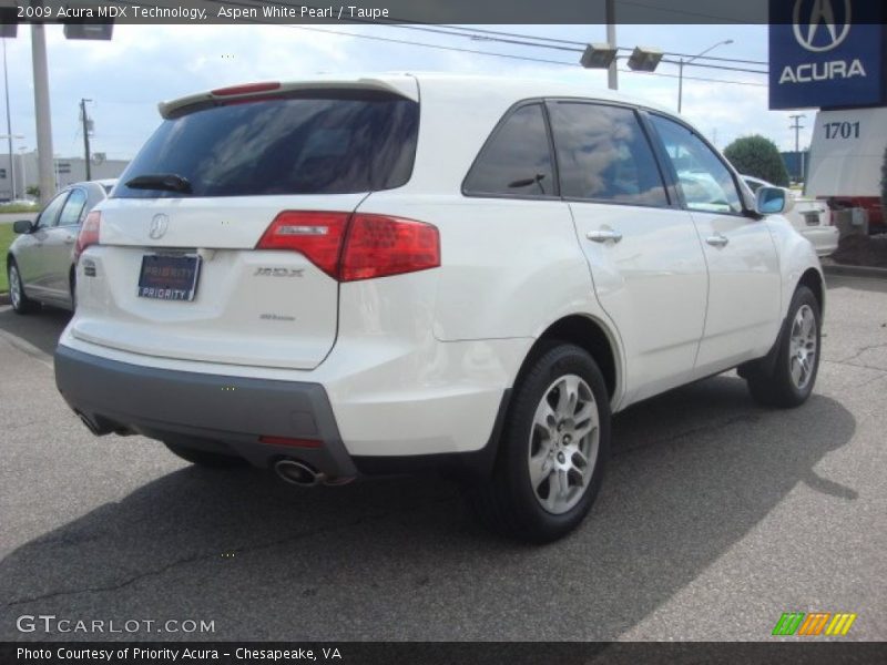 Aspen White Pearl / Taupe 2009 Acura MDX Technology