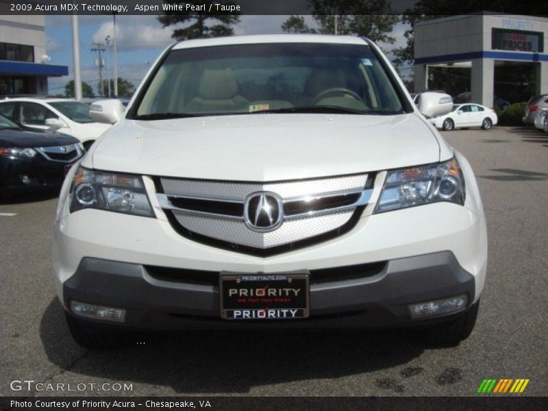 Aspen White Pearl / Taupe 2009 Acura MDX Technology
