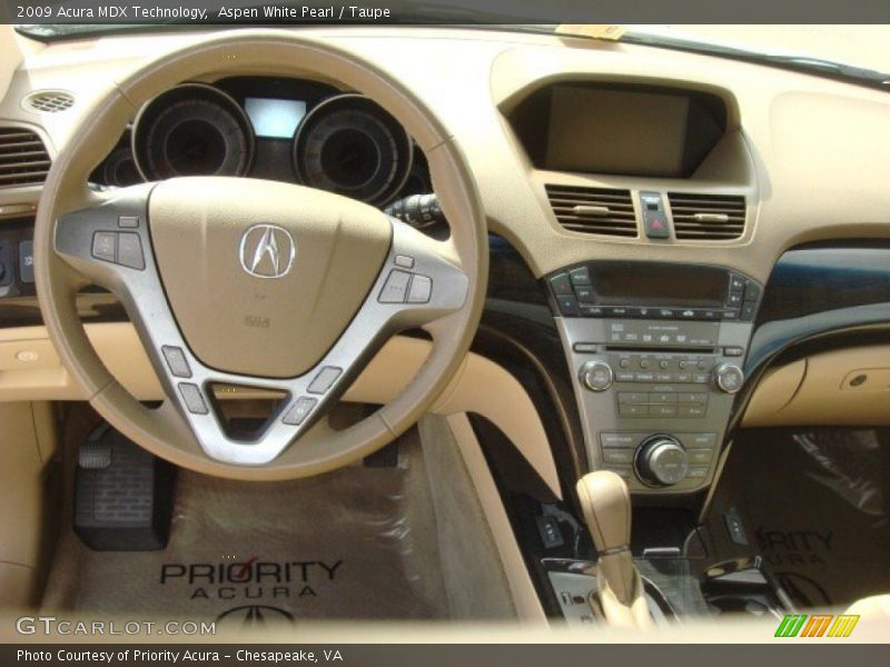 Aspen White Pearl / Taupe 2009 Acura MDX Technology