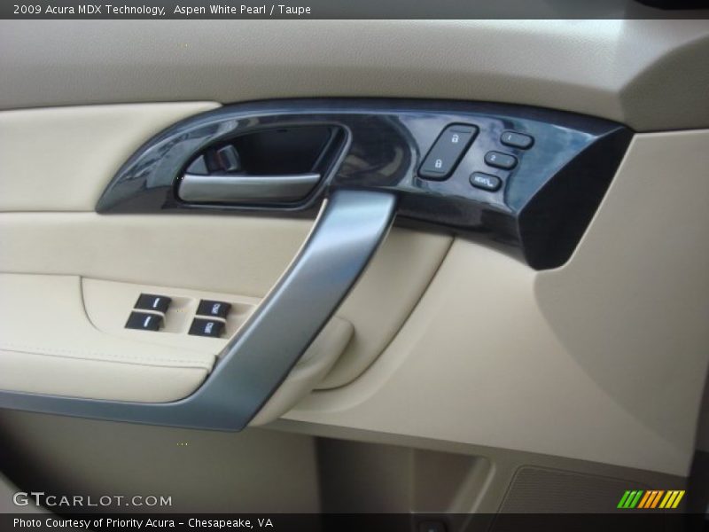 Aspen White Pearl / Taupe 2009 Acura MDX Technology