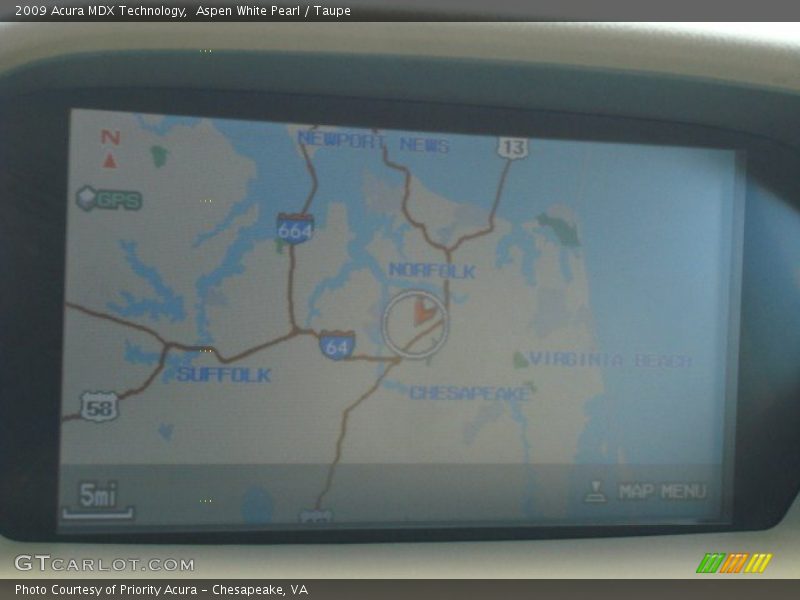 Aspen White Pearl / Taupe 2009 Acura MDX Technology