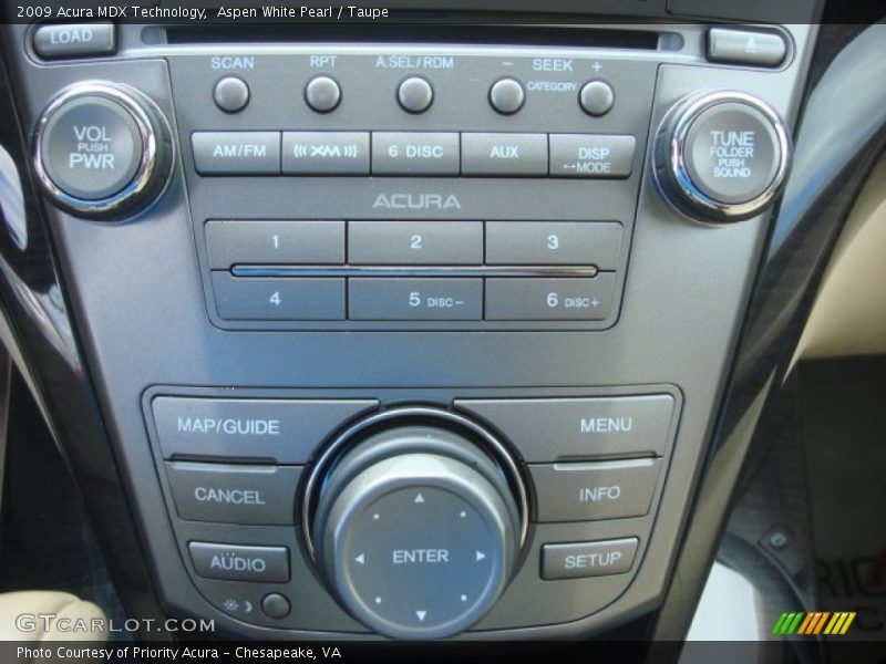 Aspen White Pearl / Taupe 2009 Acura MDX Technology