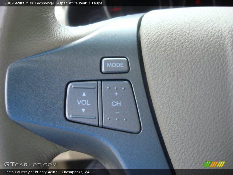 Aspen White Pearl / Taupe 2009 Acura MDX Technology
