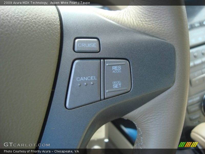 Aspen White Pearl / Taupe 2009 Acura MDX Technology