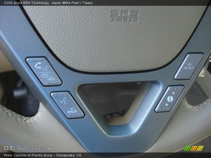 Aspen White Pearl / Taupe 2009 Acura MDX Technology
