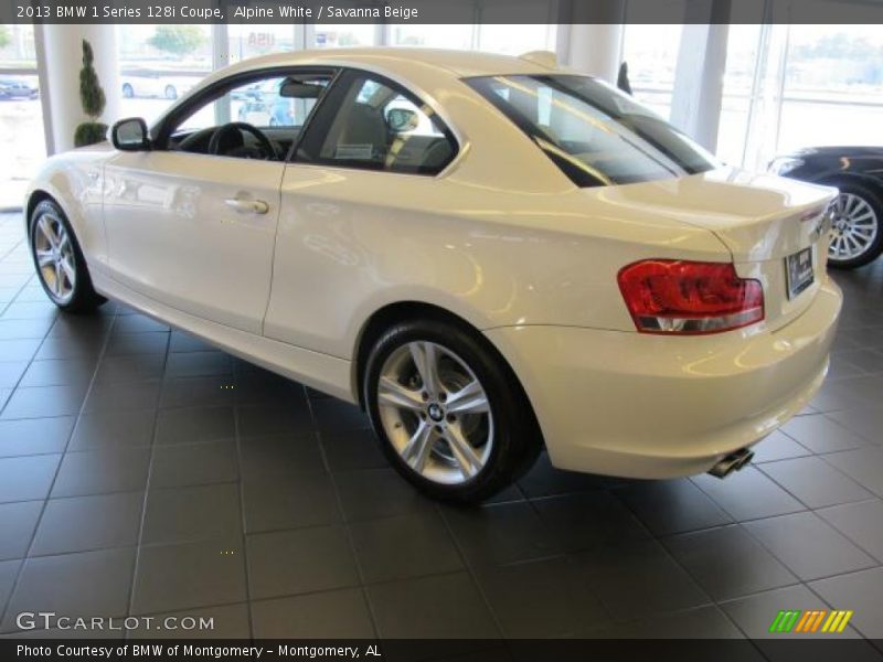 Alpine White / Savanna Beige 2013 BMW 1 Series 128i Coupe