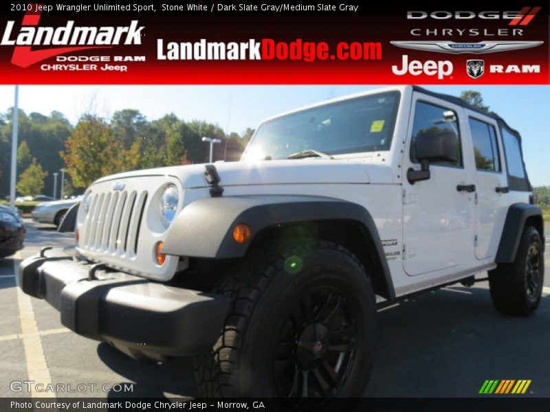 Stone White / Dark Slate Gray/Medium Slate Gray 2010 Jeep Wrangler Unlimited Sport