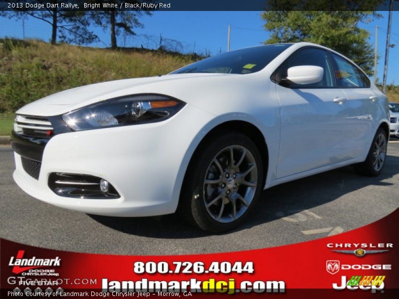 Bright White / Black/Ruby Red 2013 Dodge Dart Rallye